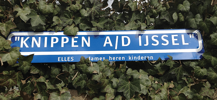 Straatbord Knippen aan den IJssel